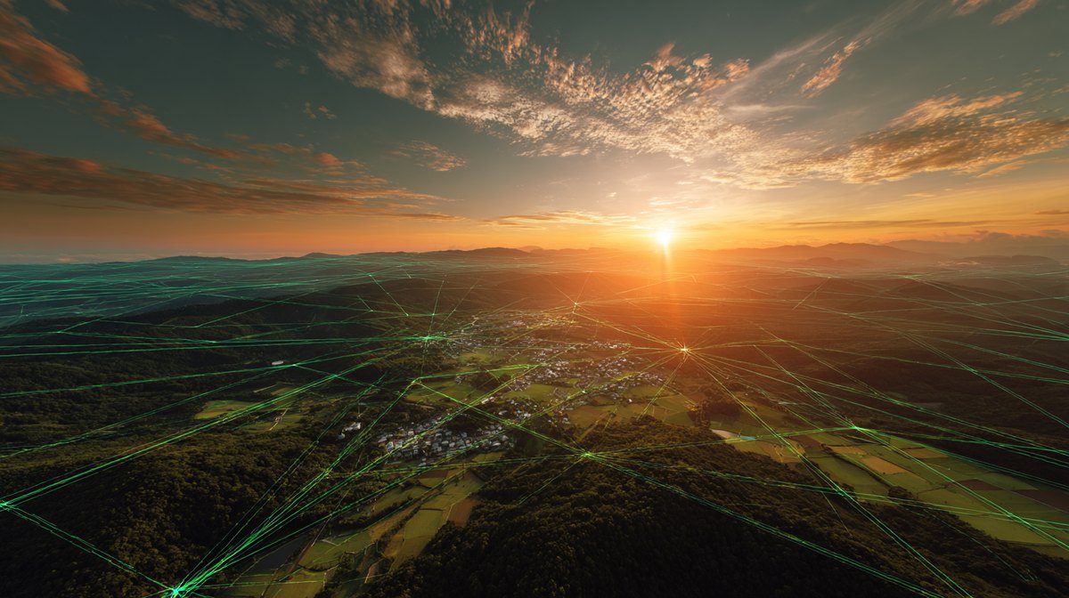 北海道を起点にAIとデジタルが広がる都市イメージ