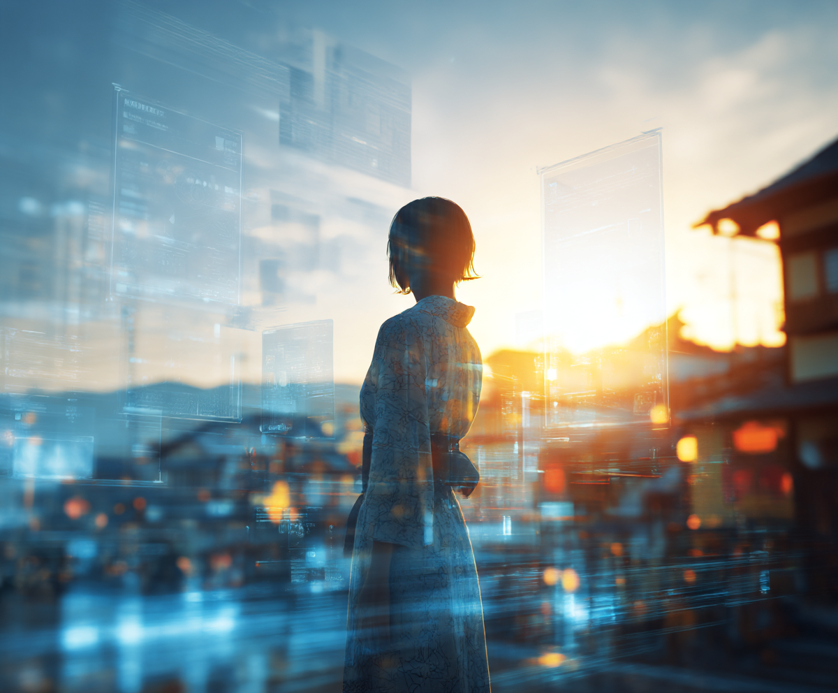 AIと地域が融合する未来のイメージ